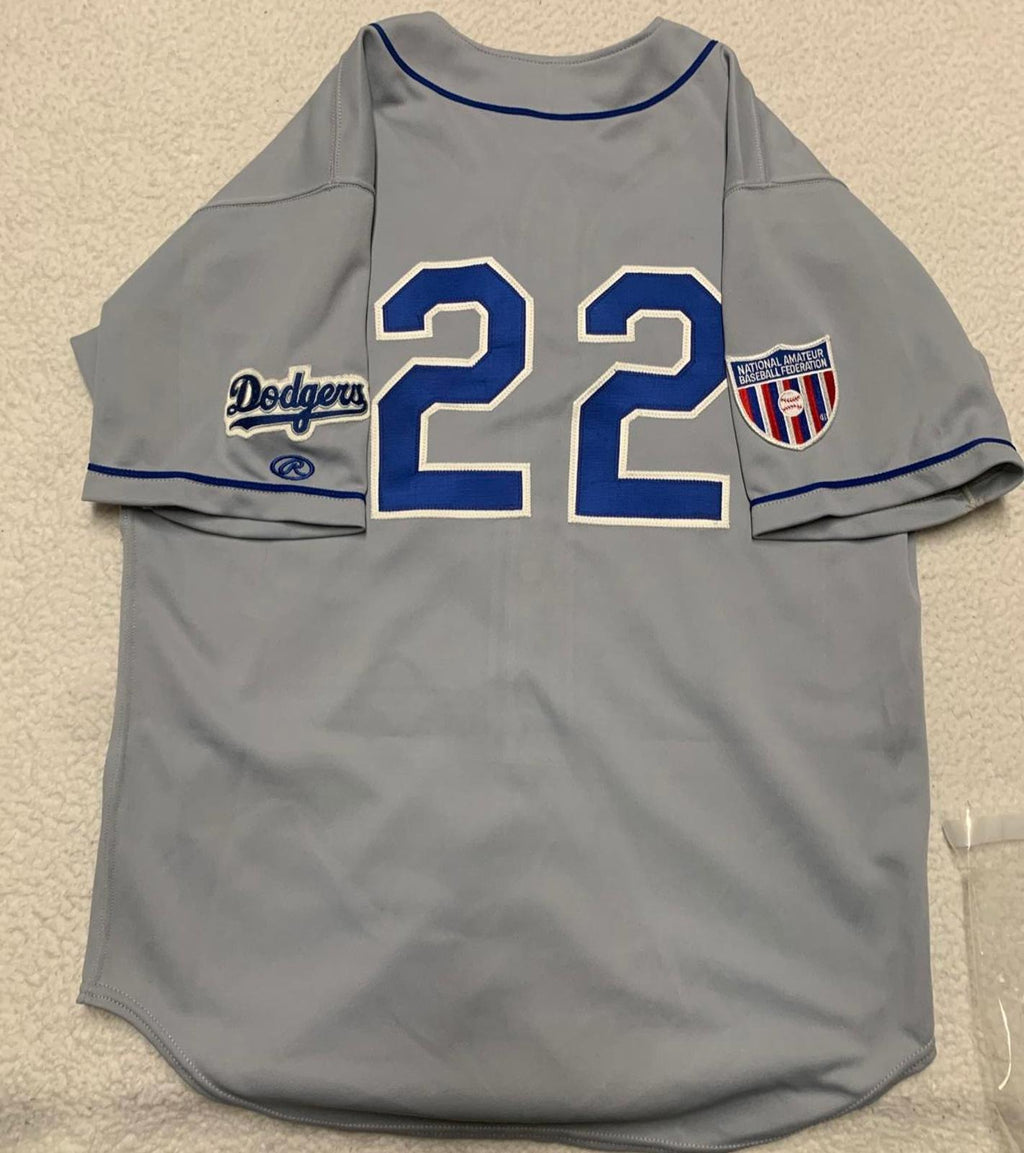 VTG Rawlings Midville #22 Dodgers Jersey Sz 44 Gray