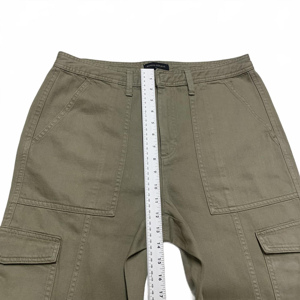 Pantalones cargo Banana Republic para mujer, talla 10, verde oliva, 33,5 x 25 L