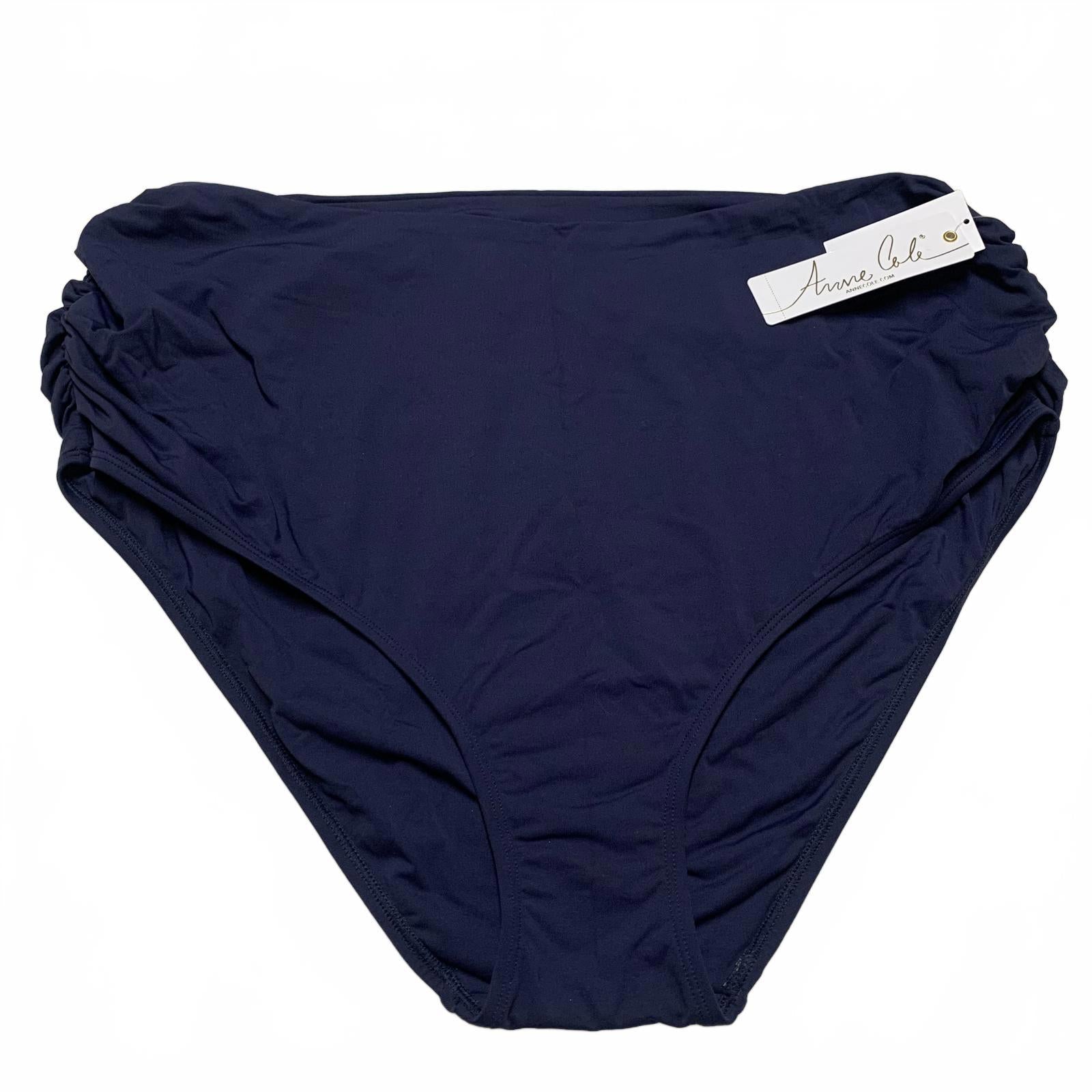 Parte de abajo de bikini para mujer Anne Cole, talla grande 24W, azul marino, convertible en 3 posiciones