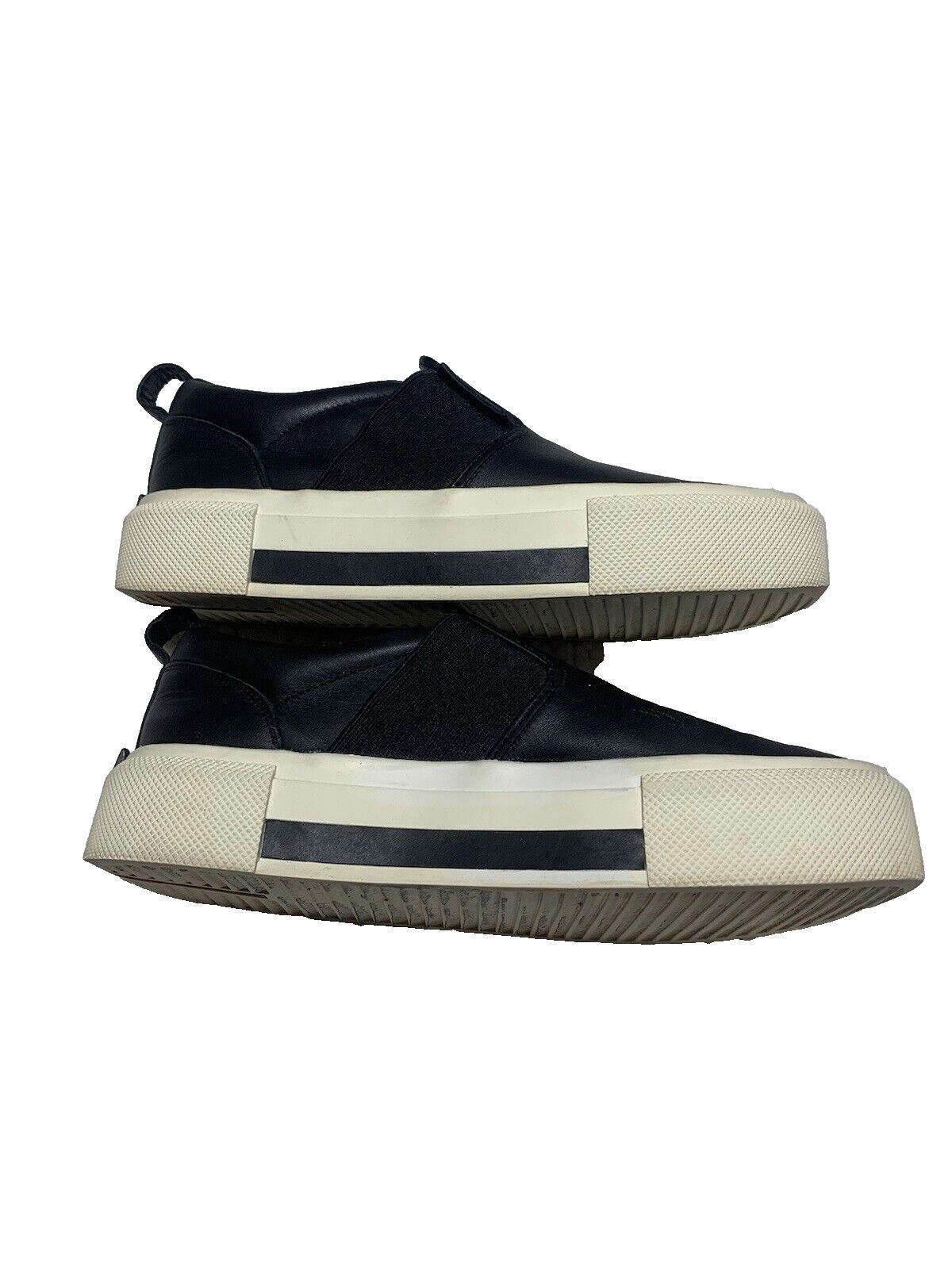 KENDALL + KYLIE Women's  7.5 Black/White Faux Leather Slip On Platform Sneakers