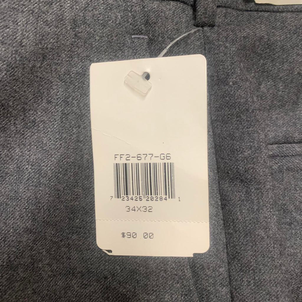 Pantalones de vestir de lana peinada 100 % color gris Geoffrey Beene para hombre, talla 34 x 32