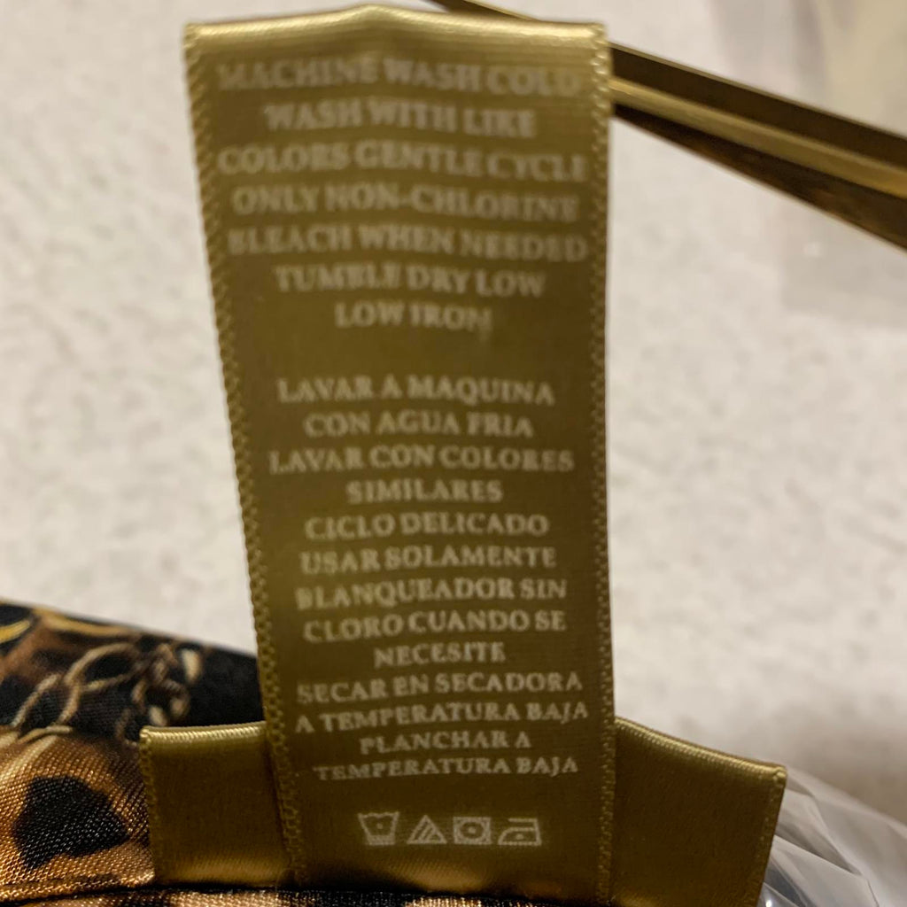 Blusa de manga larga negra y dorada con estampado de leopardo para mujer, talla XXL, de Miss Tina Knowles