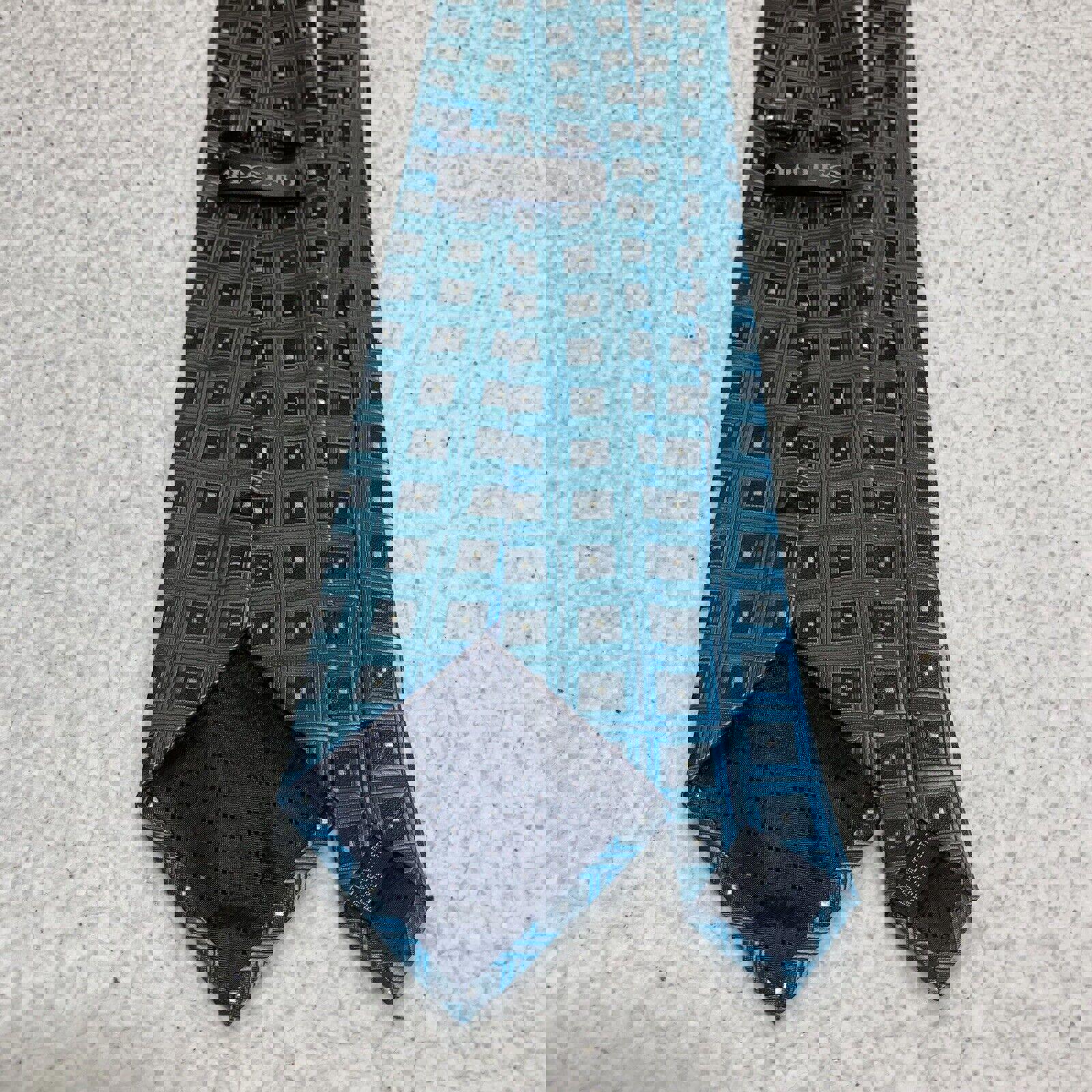 Corbata formal para hombre Adolfo, talla clásica, turquesa y negra