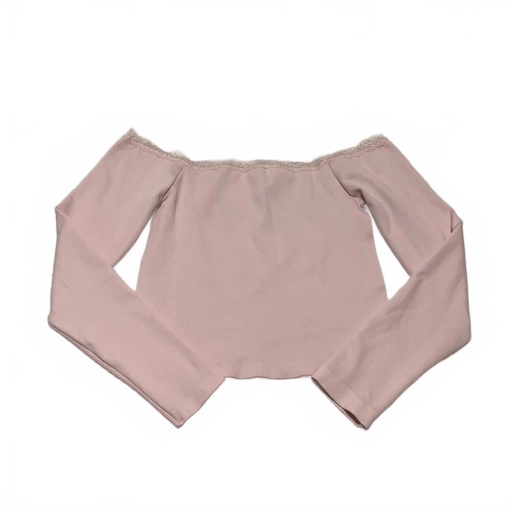 Top rosa de manga larga con hombros descubiertos para mujer, talla XL, de Charlotte Russe