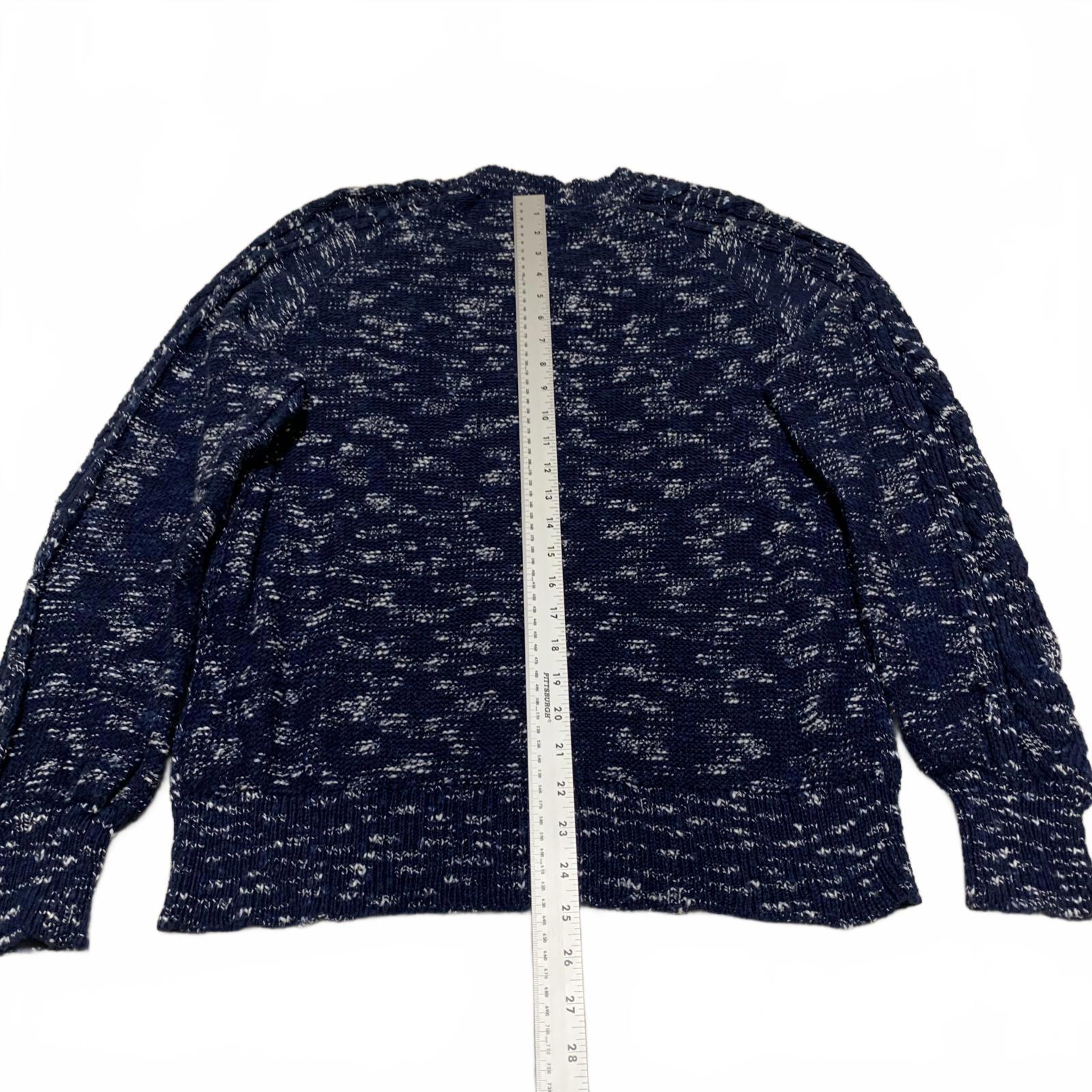 Suéter tipo cárdigan con botones azul marino Time and True para mujer, talla extra grande 16-18