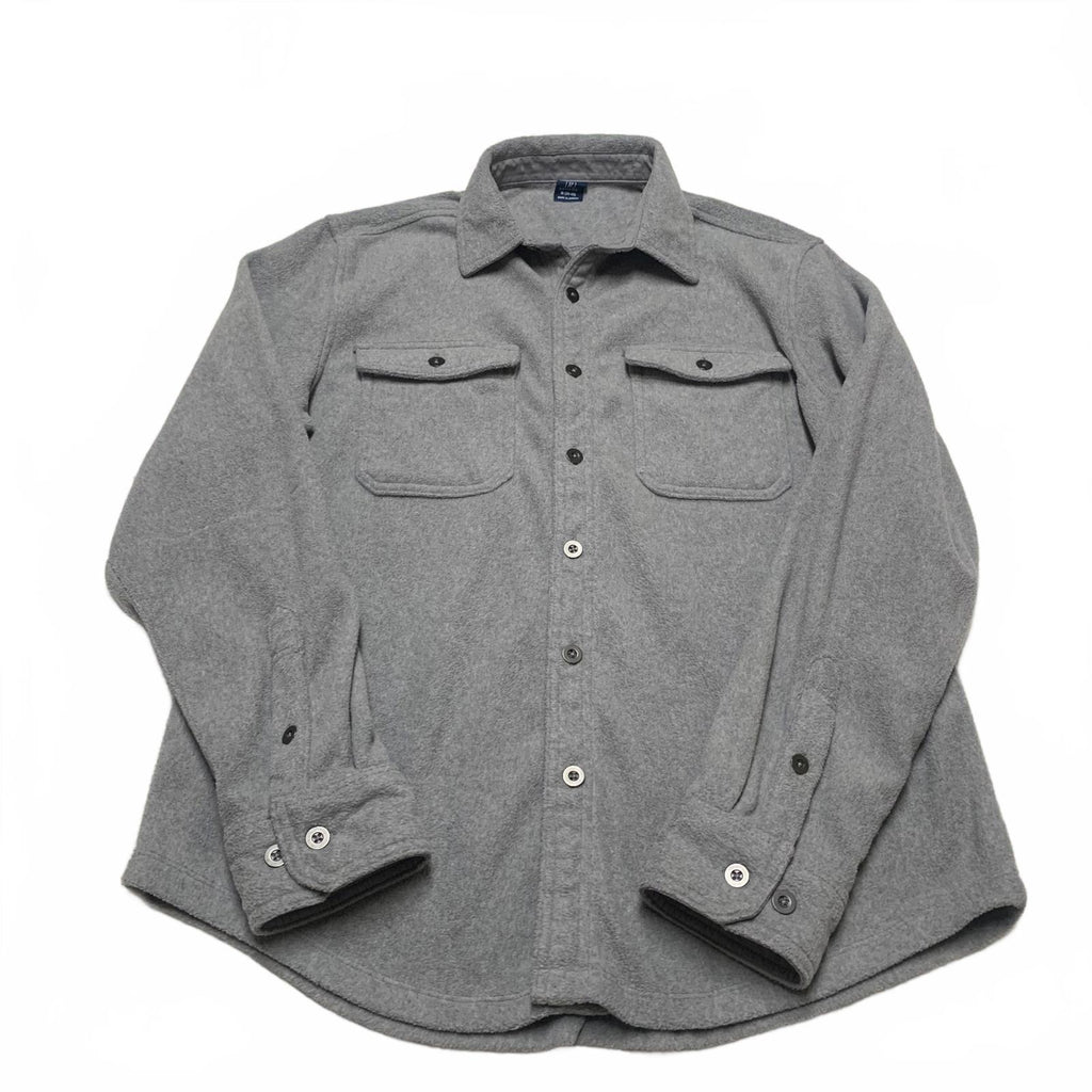 Camisa de franela abotonada gris George para hombre, talla mediana (38-40)