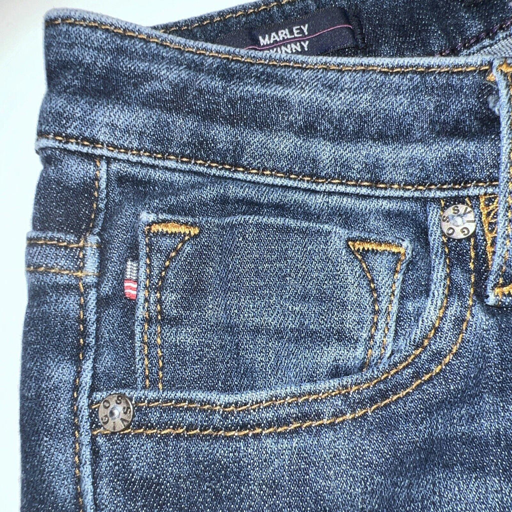 Vaqueros ajustados VIGOSS Marley para mujer, 25 x 26, de tiro medio desgastados en azul