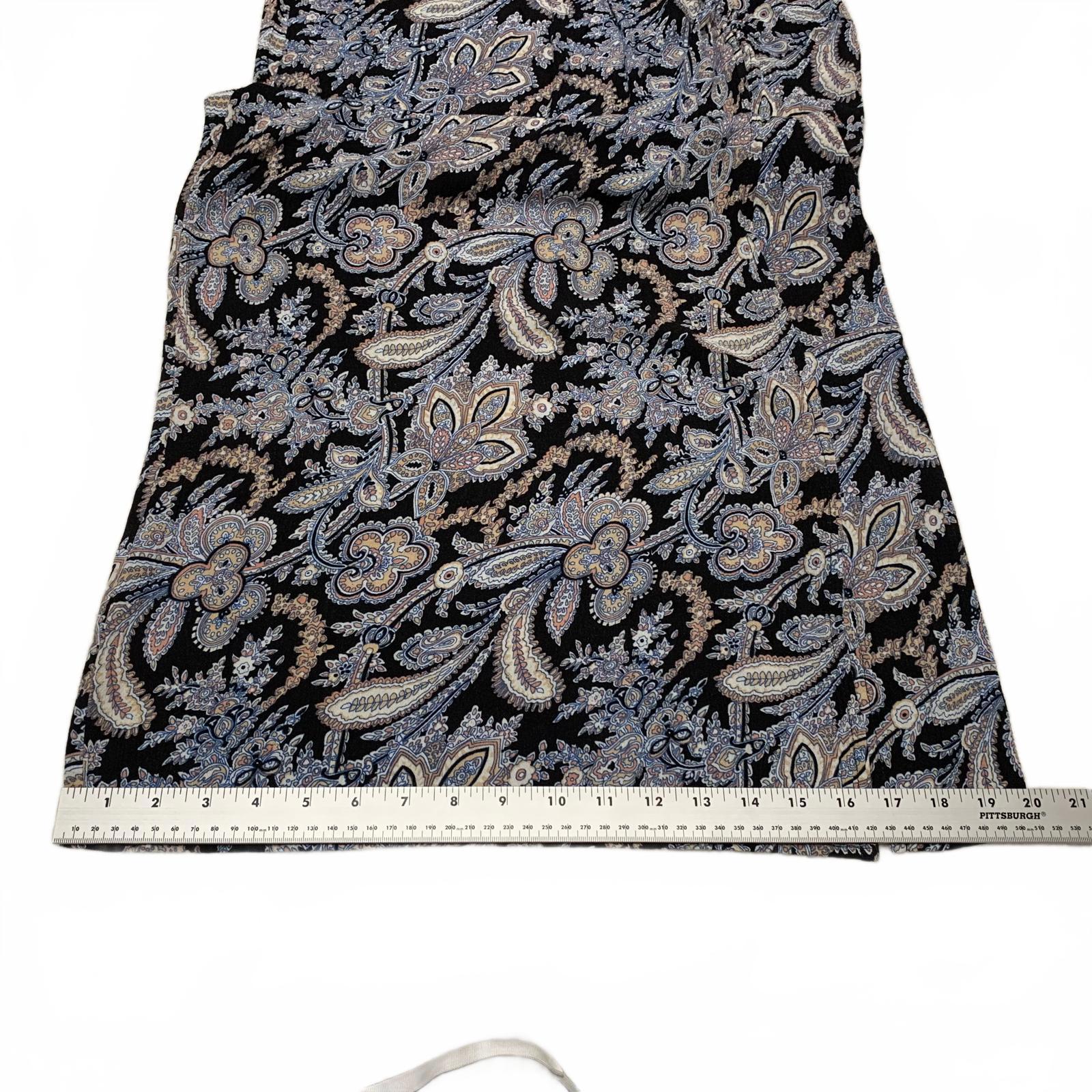 Vestido largo con estampado floral de rayón de manga corta para mujer, talla M, color aguamarina