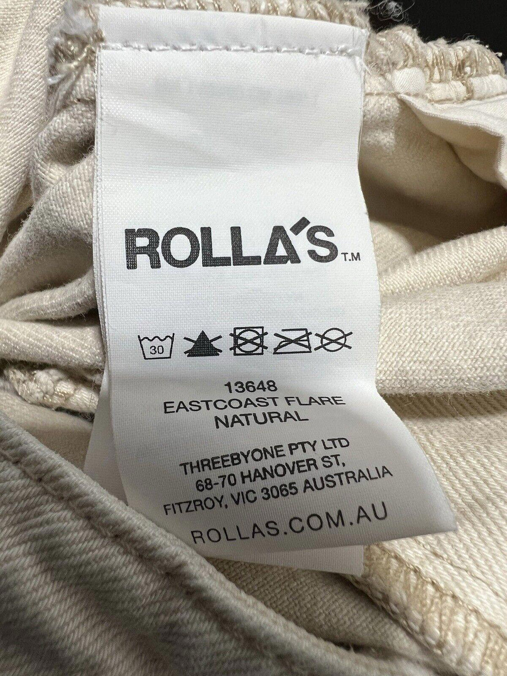 Rolla's Jeans - Vaqueros acampanados beige con botones y pierna abierta para mujer, talla 25