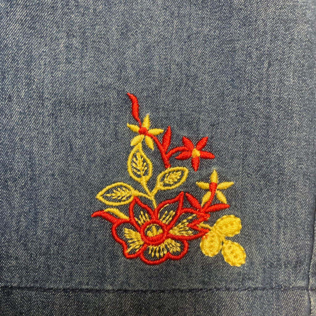 Pantalones cortos de mezclilla azul bordados Palakshi para niñas talla 8-9 años