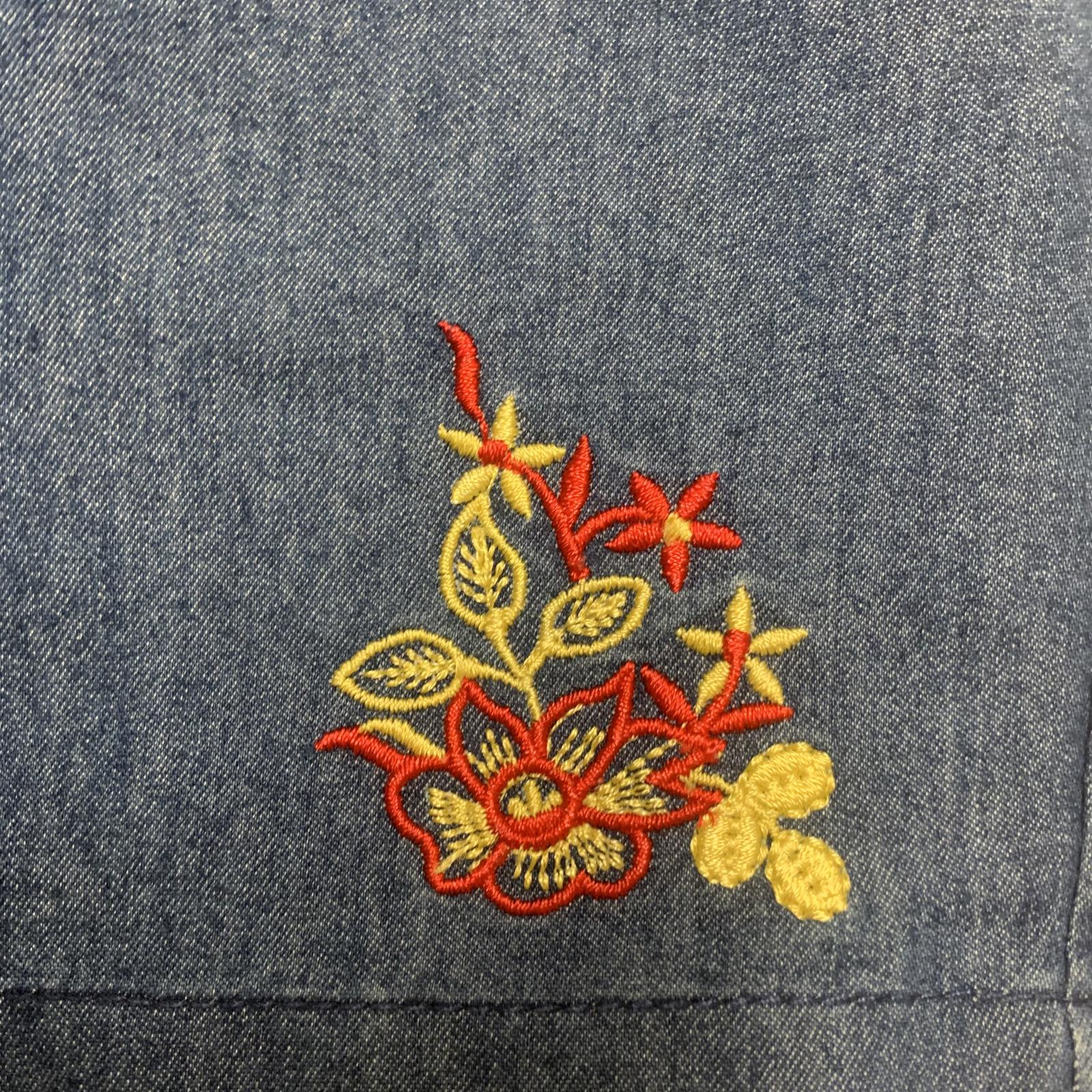 Pantalones cortos de mezclilla azul bordados Palakshi para niñas talla 8-9 años