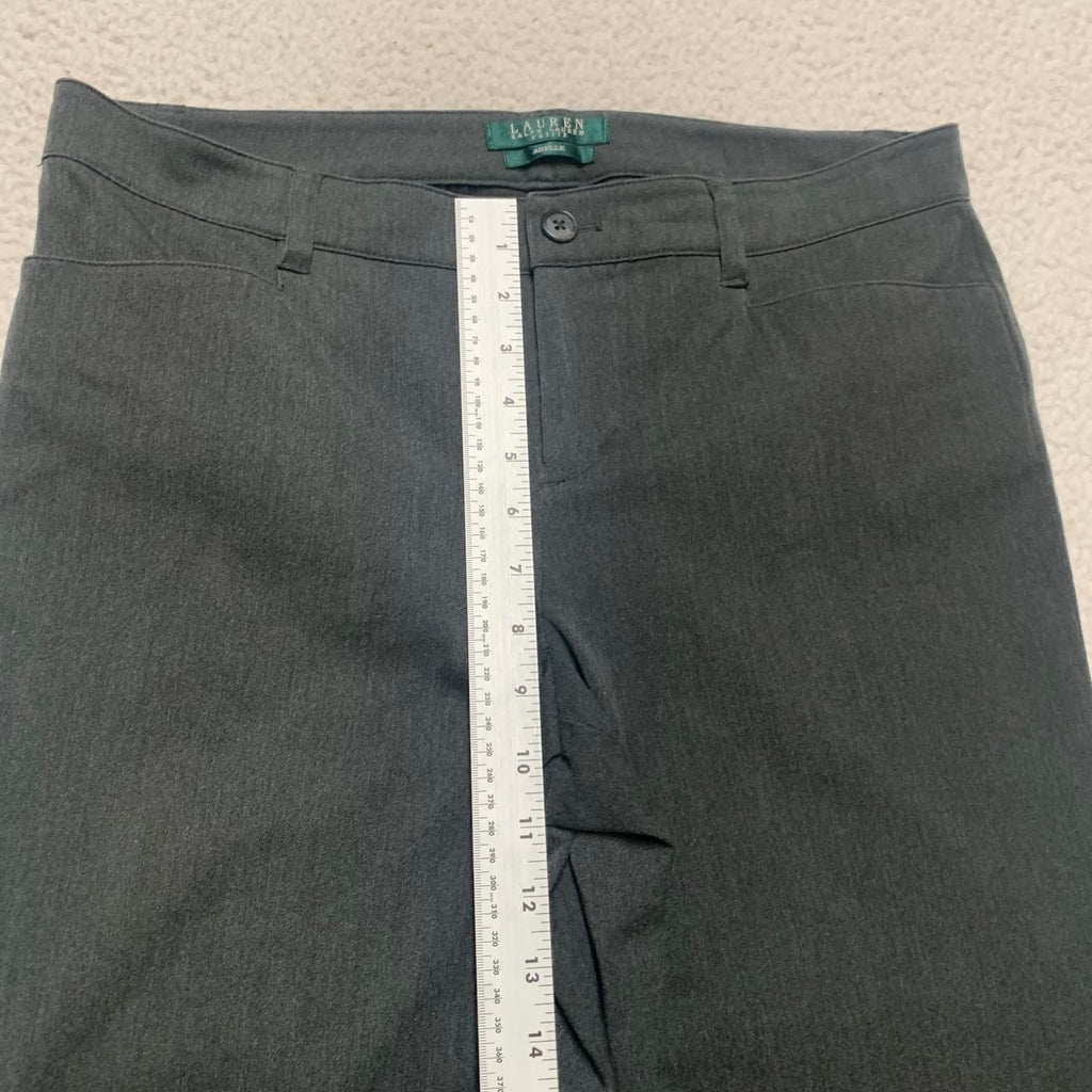 Pantalones de vestir Lauren Ralph Lauren Adelle para mujer, talla 10, color gris, ancho 34 x 28
