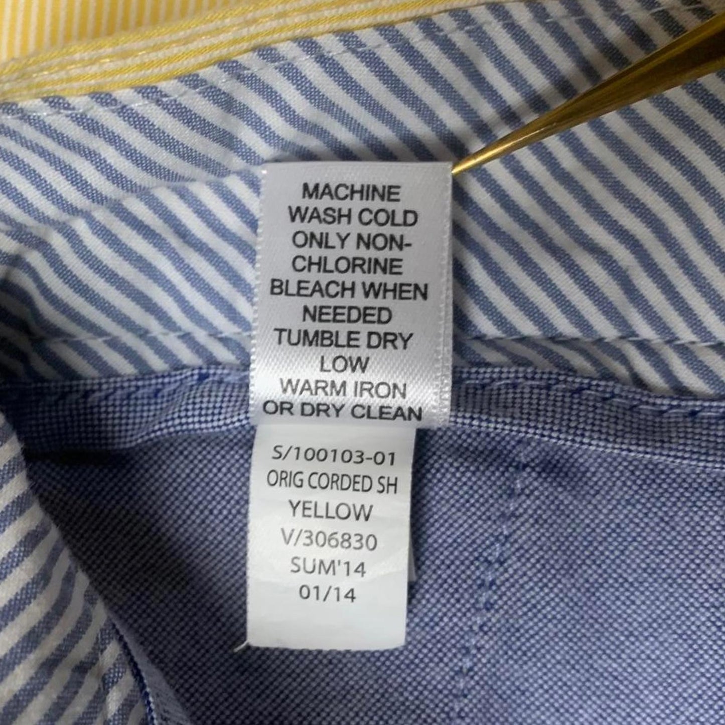 Banana Republic Mens Sz 32 Yellow PinStriped chino Shorts W34 Cotton