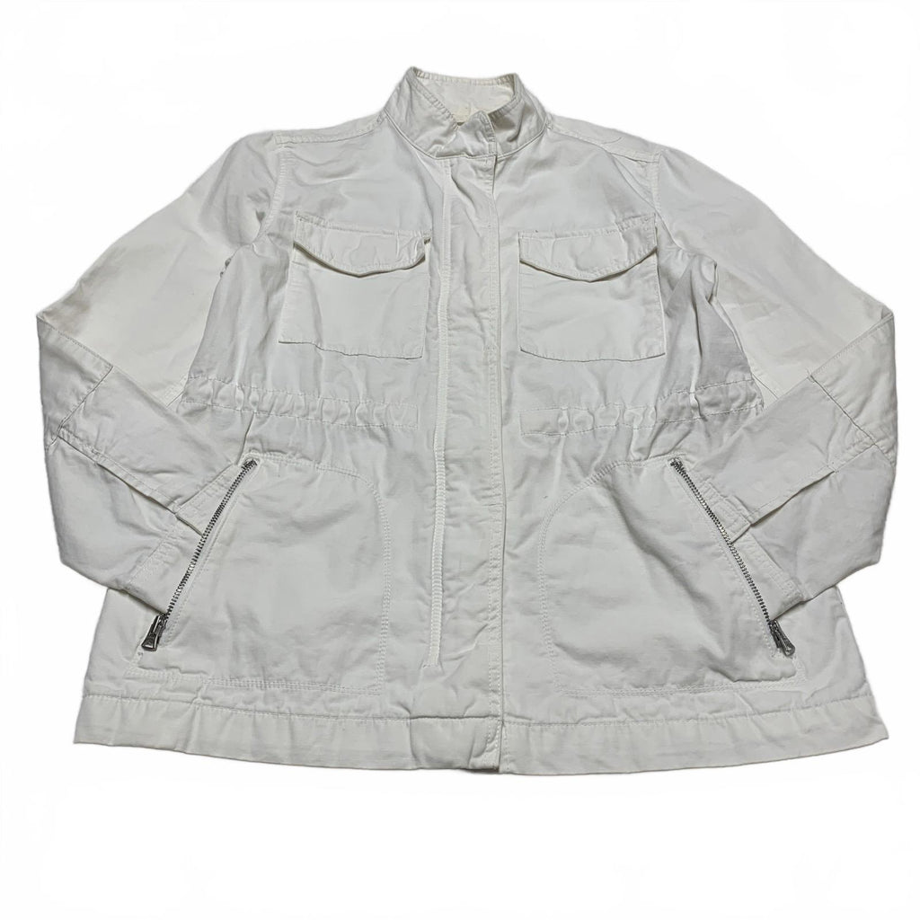 Chaqueta utilitaria ligera de algodón color blanco roto para mujer de GAP, talla mediana