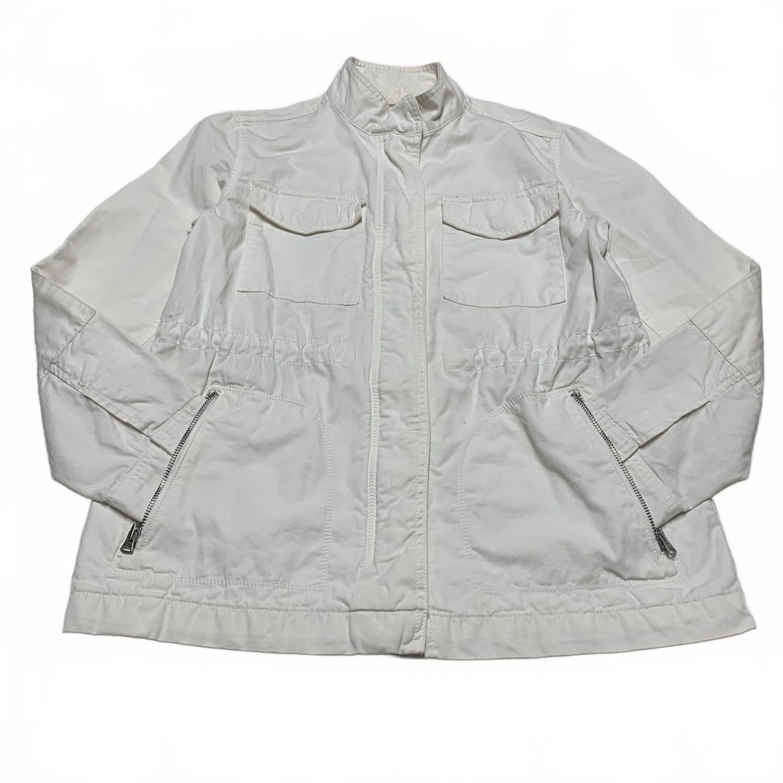 Chaqueta utilitaria ligera de algodón color blanco roto para mujer de GAP, talla mediana