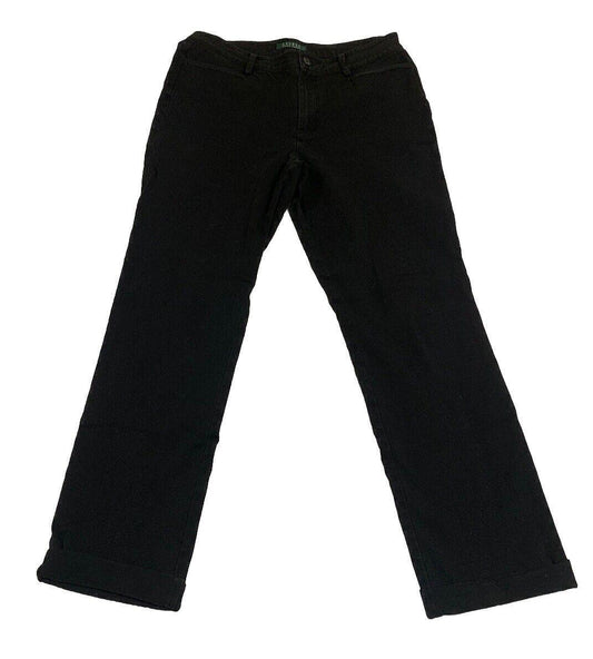 Lauren Ralph Lauren Chino Pants Women's Size 8 Black Straight Leg