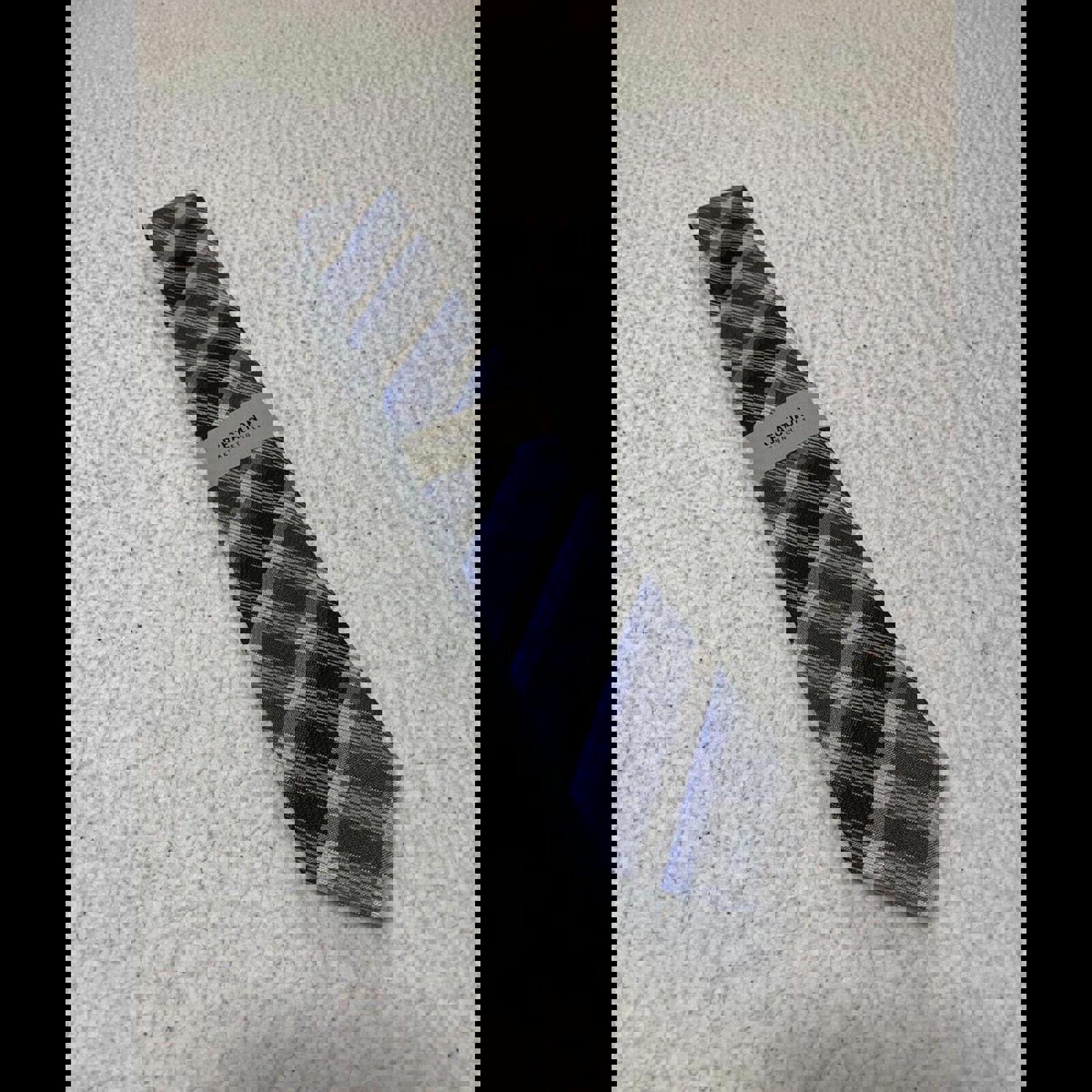 Kenneth Cole Reaction Blue Plaid Necktie Silk Tie