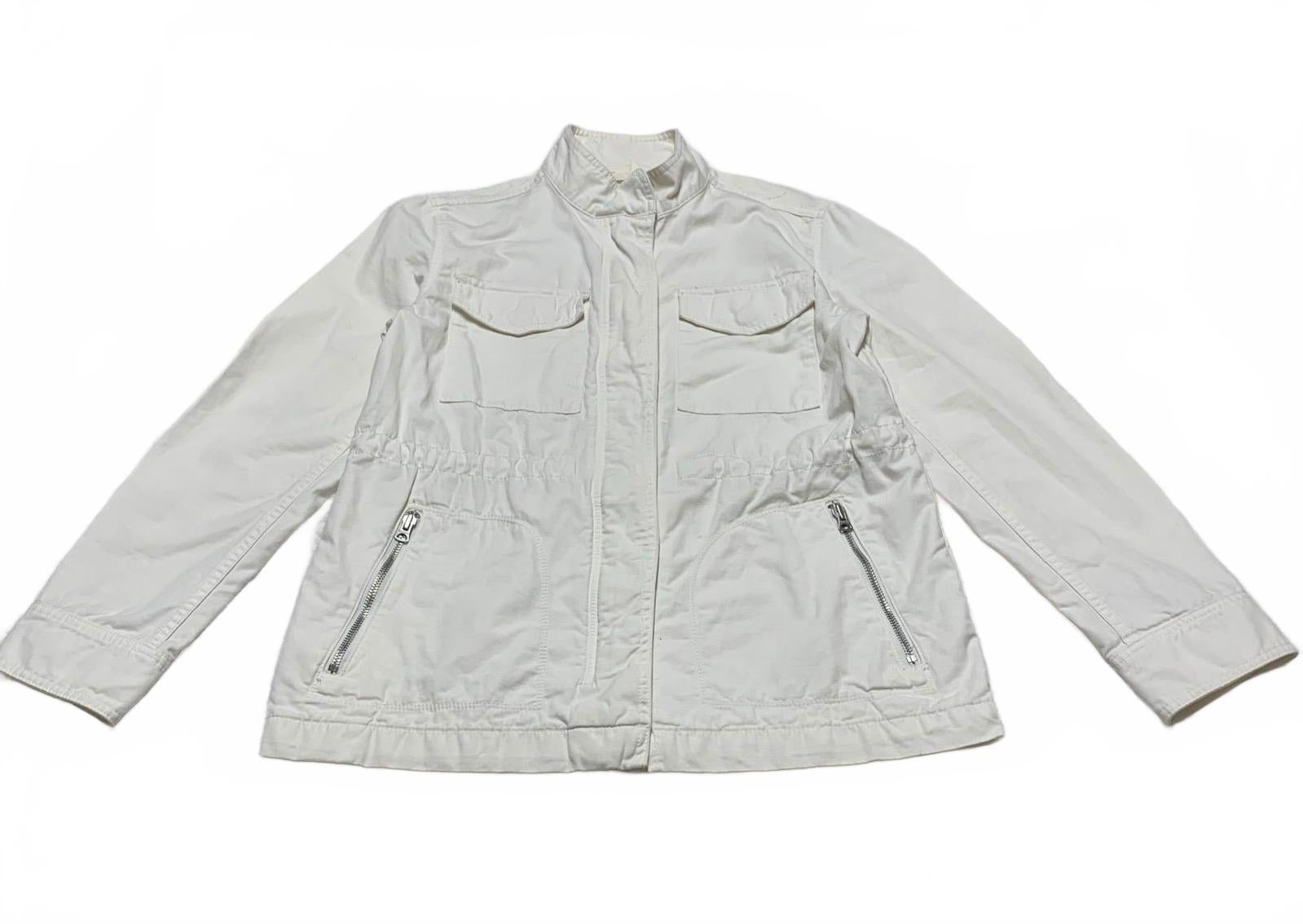 Chaqueta utilitaria ligera de algodón color blanco roto para mujer de GAP, talla mediana