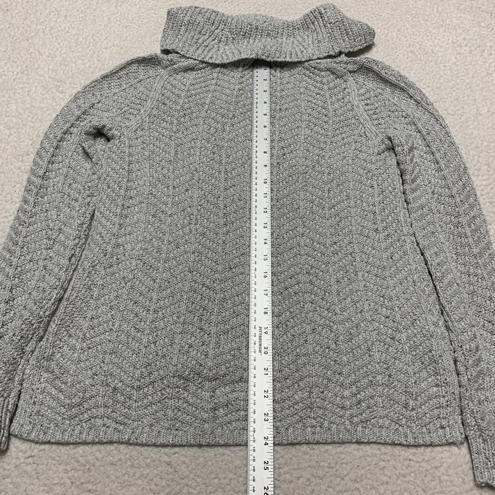 Suéter de punto cable gris con cuello vuelto para mujer, talla mediana, del mercado negro de la Casa Blanca