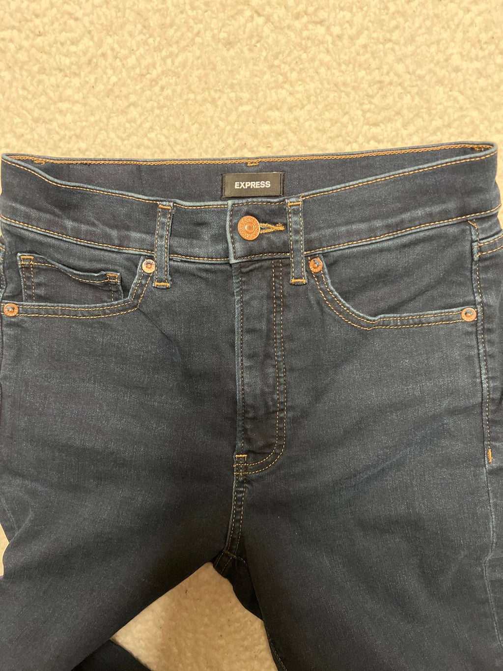 Vaqueros ajustados Express para mujer, tiro alto, 26 x 24,5 (talla real)