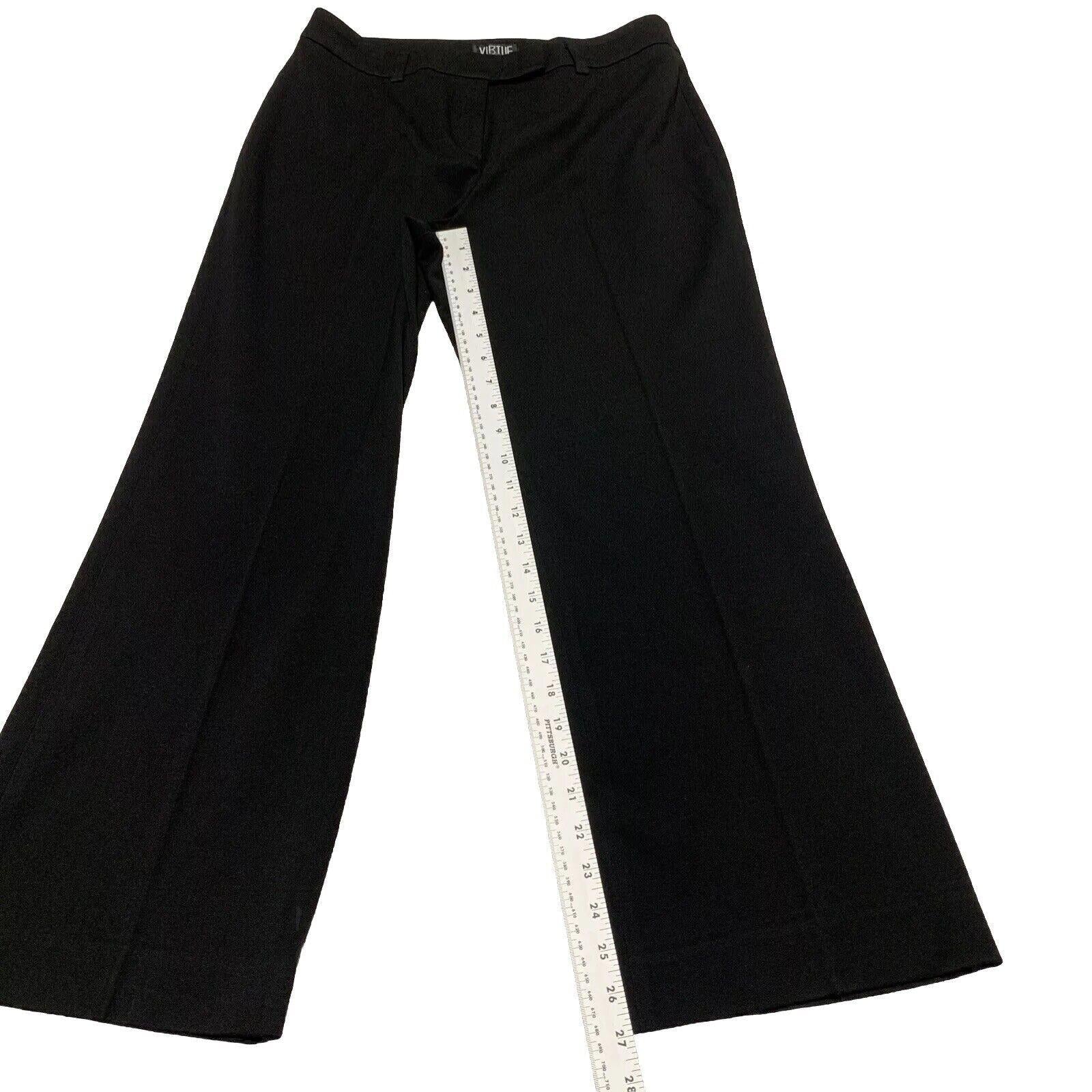 Pantalones de vestir negros Virtue para mujer, talla 12, con trabillas para cinturón y pierna ancha