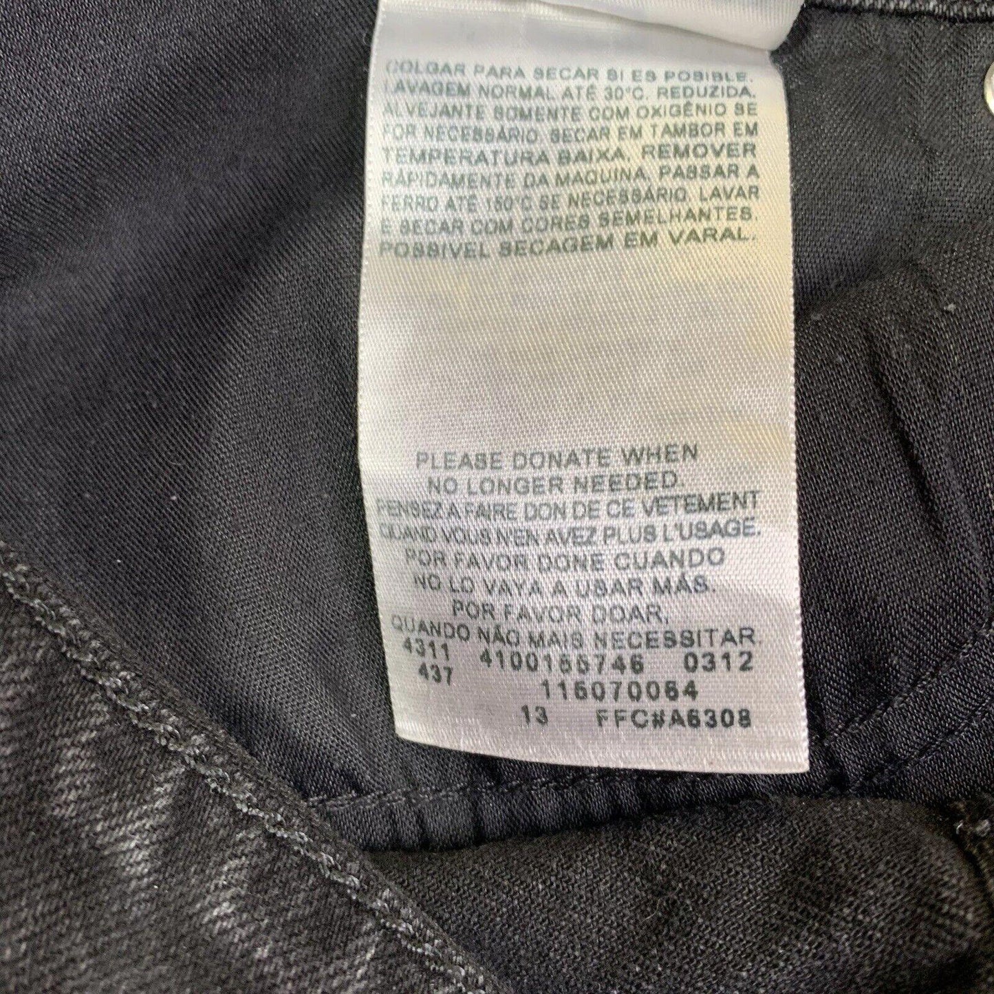 Levis 524 Jeans Girls 5 S/C Black Super low Skinny  Stretch