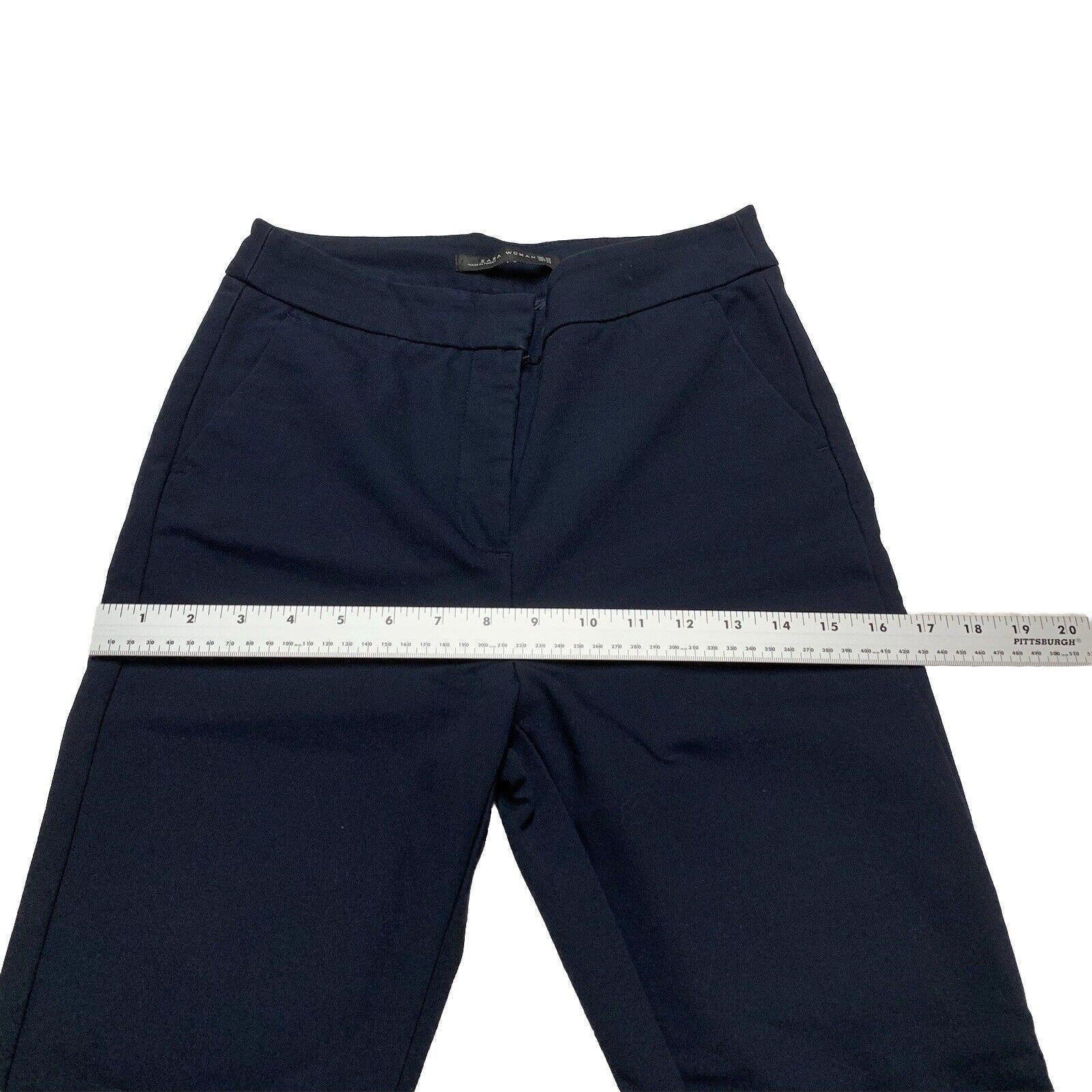 Pantalones de vestir Zara para mujer, talla 4, azul marino oscuro, pierna recta