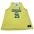 Camiseta sin mangas reversible amarilla y blanca grande para hombre de BasketBall City, número 25