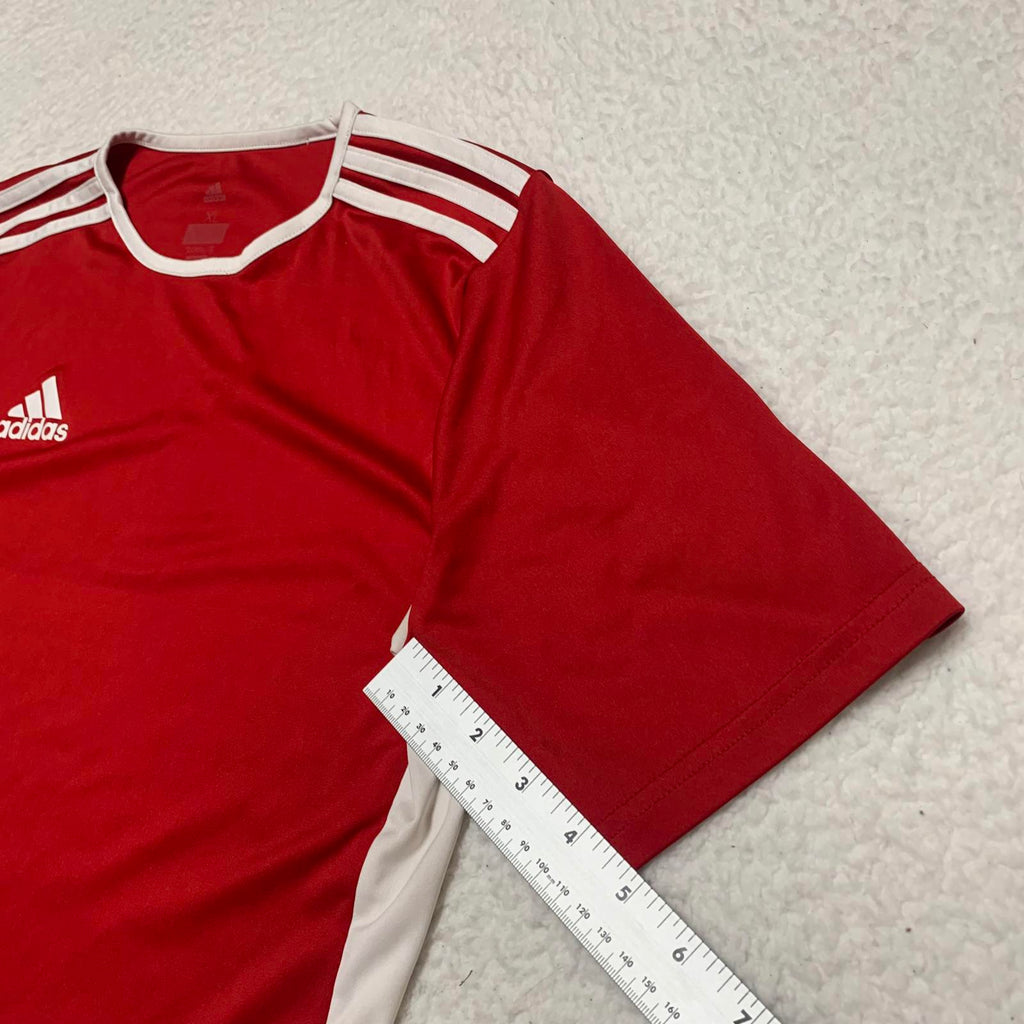 Camiseta de fútbol unisex para niños Adidas, talla extragrande, color rojo Clima Cool