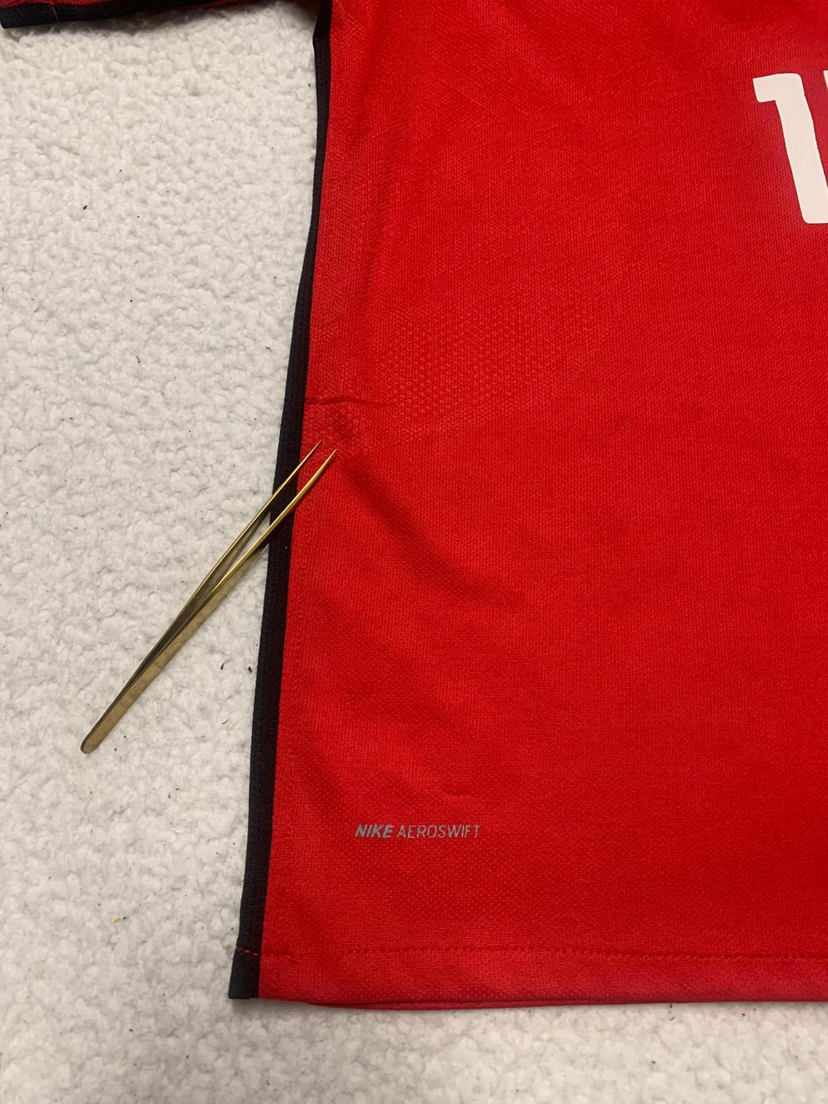 Camiseta de fútbol Nike USA para mujer, talla 26, rojo, negro, Morgan #13, tecnología Dri-FIT