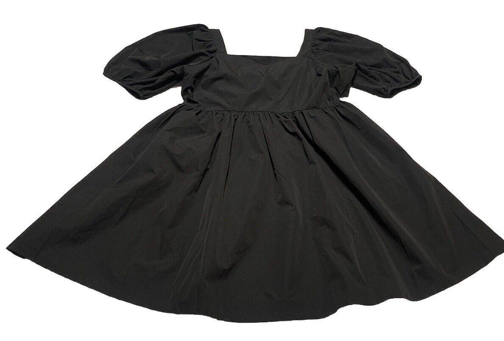 Vestido de verano negro de H&amp;M para mujer, talla grande, con mangas abullonadas y corte en A para vacaciones