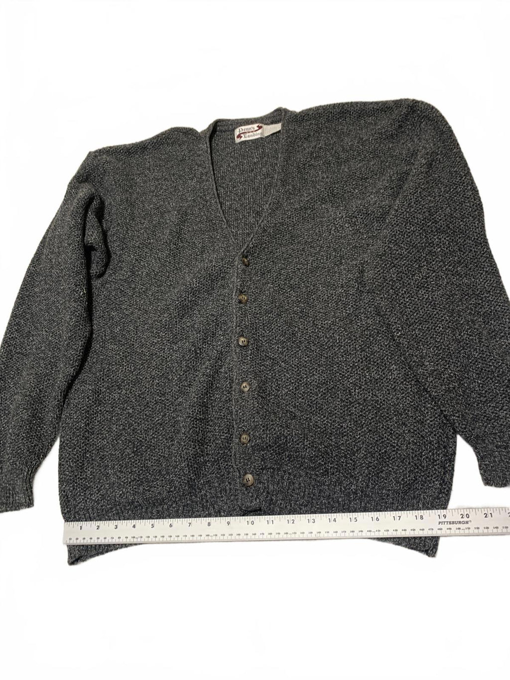 Cárdigan de punto VTG Penn's Landing XL para hombre, cuello en V, botones, estilo abuelo, EE. UU.