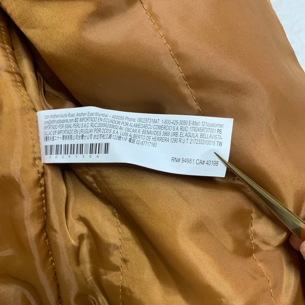 Forever 21 Women's Size Small Cognac Brown Corduroy Jacket