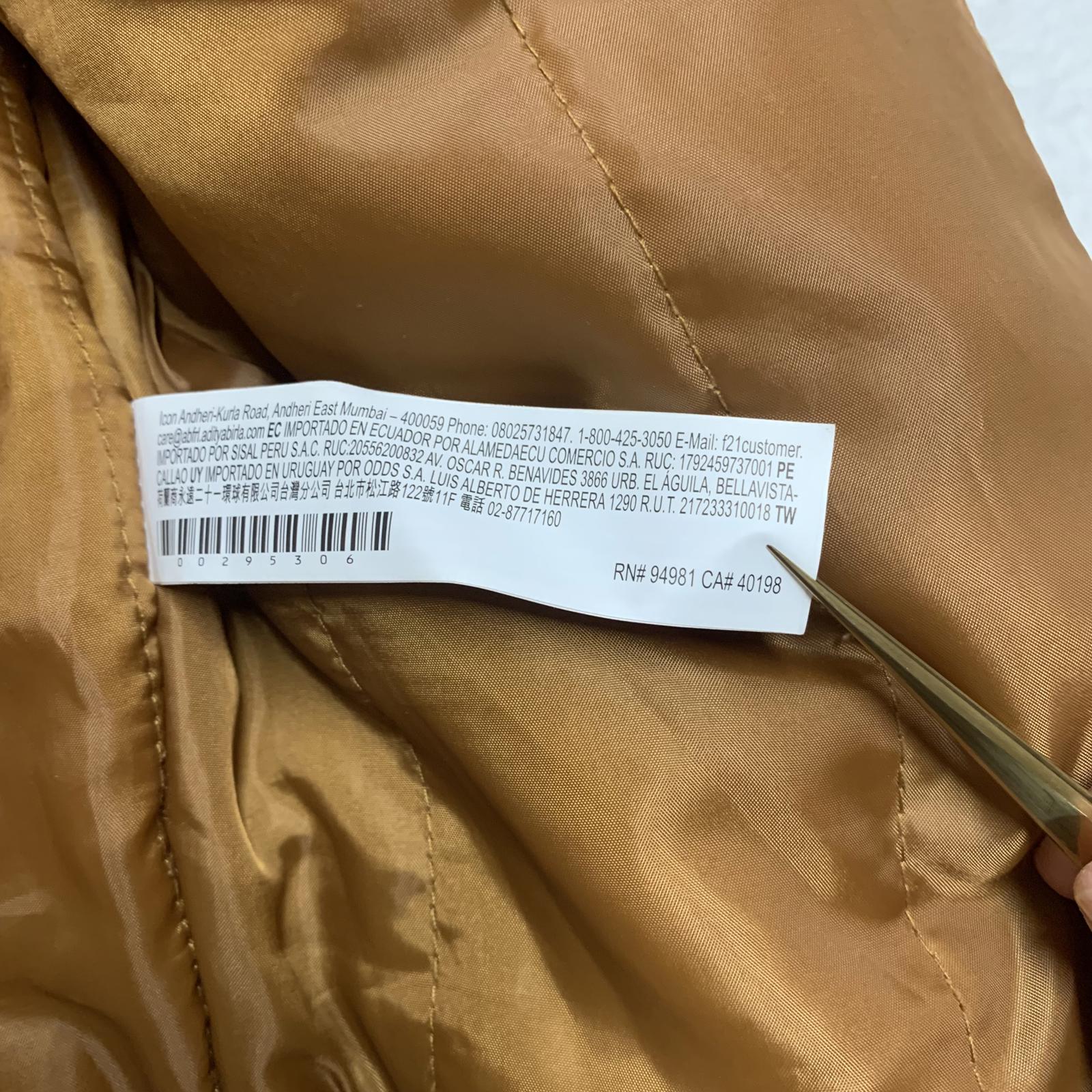 Forever 21 Women's Size Small Cognac Brown Corduroy Jacket