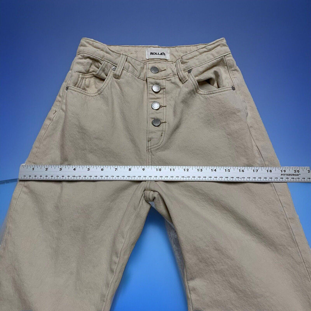 Rolla's Jeans - Vaqueros acampanados beige con botones y pierna abierta para mujer, talla 25