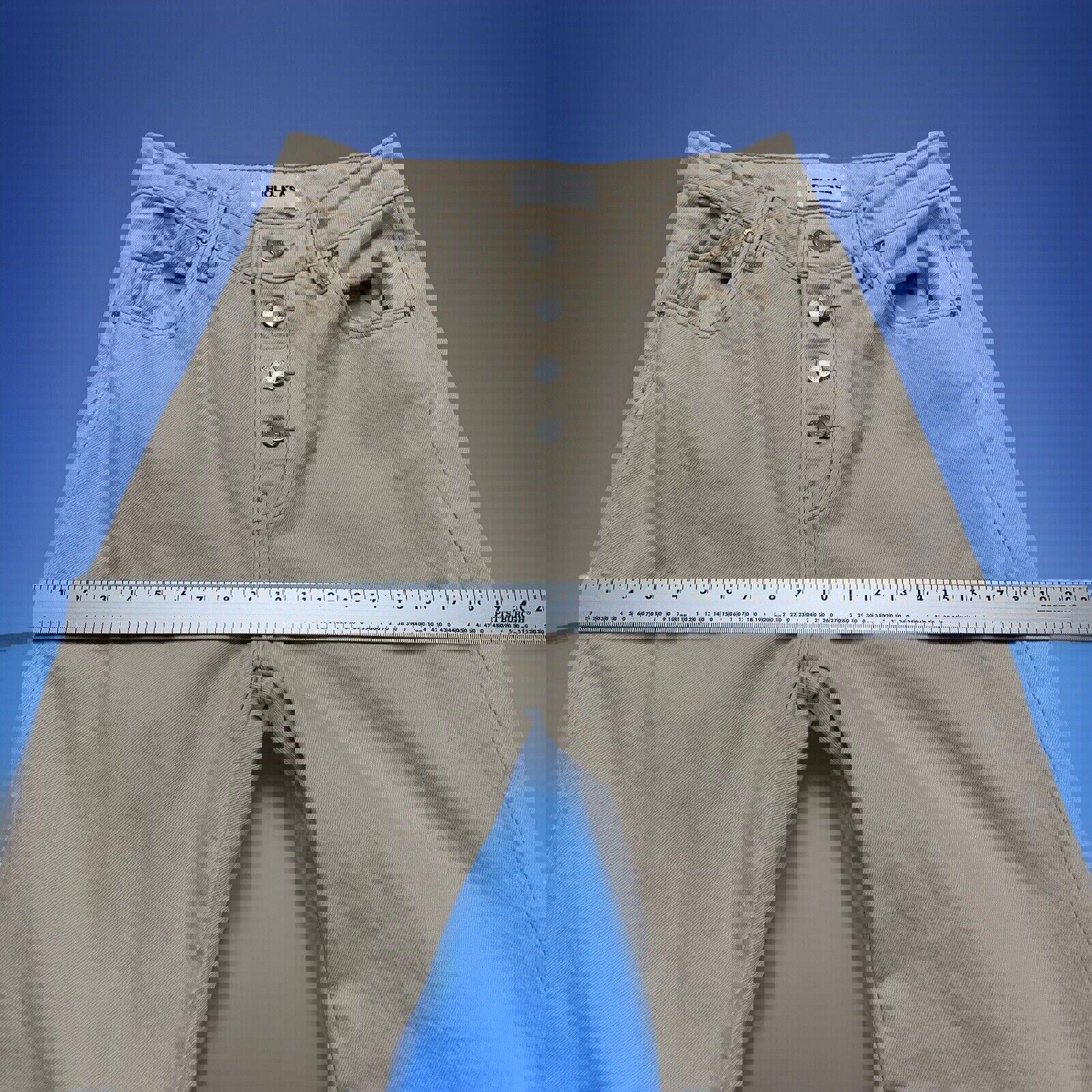 Rolla's Jeans - Vaqueros acampanados beige con botones y pierna abierta para mujer, talla 25