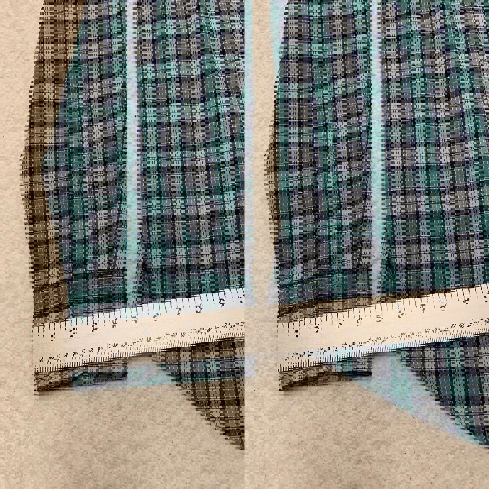 Camisa abotonada azul verdoso de manga larga a cuadros para mujer de American Eagle, talla grande