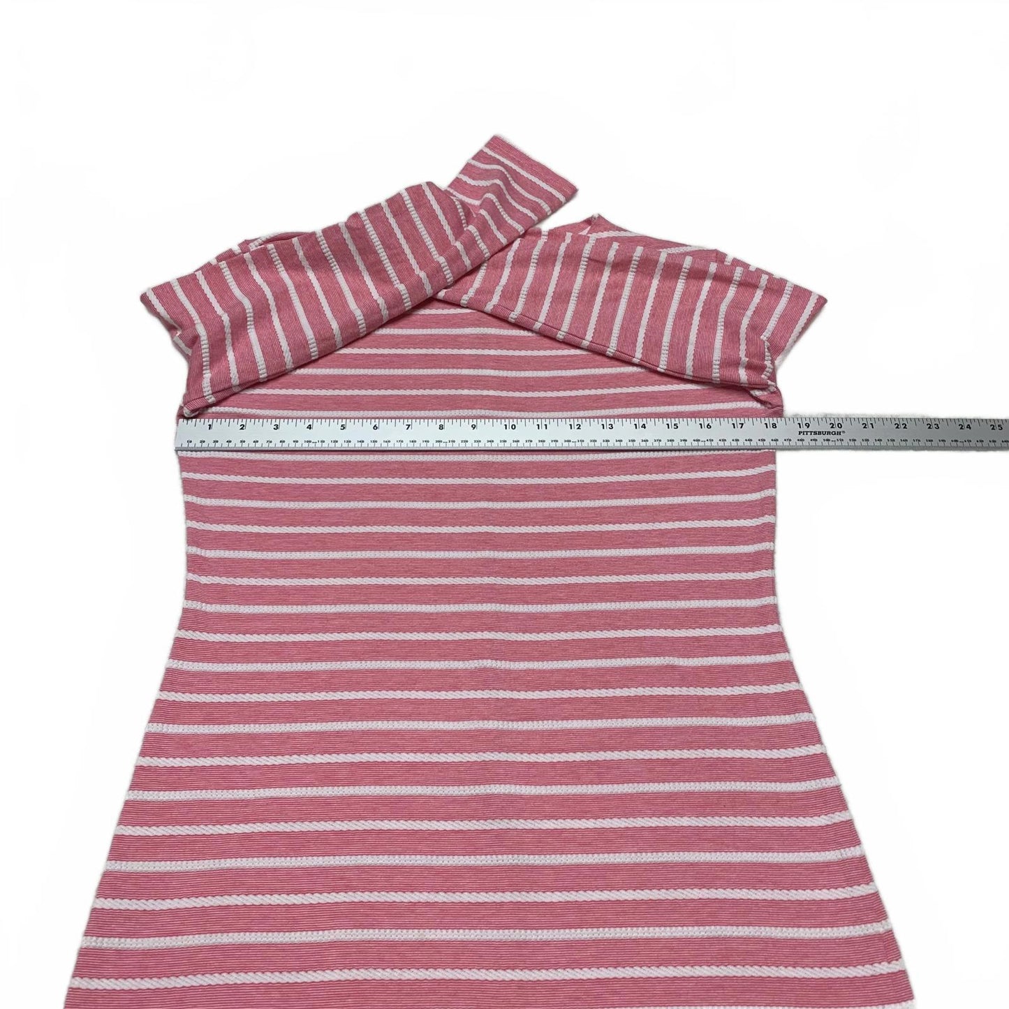 Sail to Sable Juniors Size X-Small Pink White Striped Long Sleeve Summer Dress