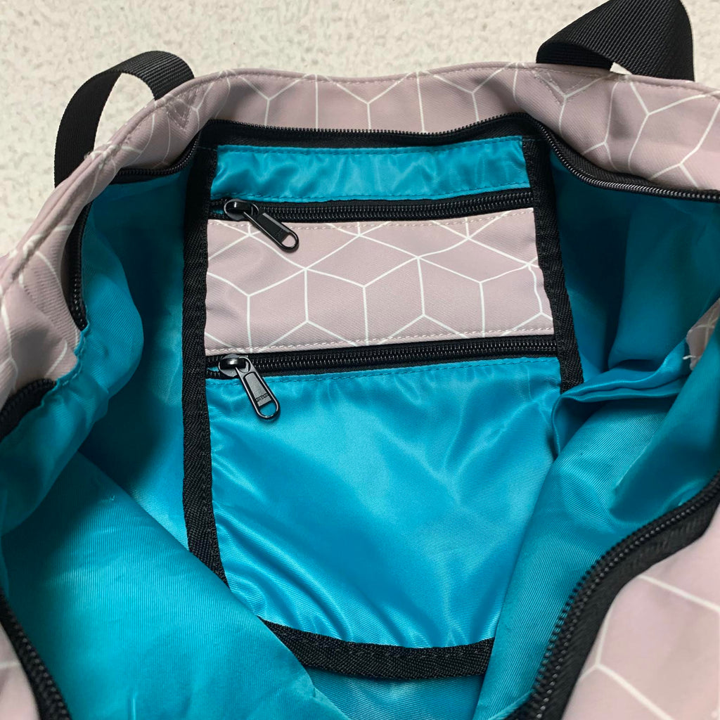 Bolso tote utilitario de hombro para mujer Esván con estampado floral lila