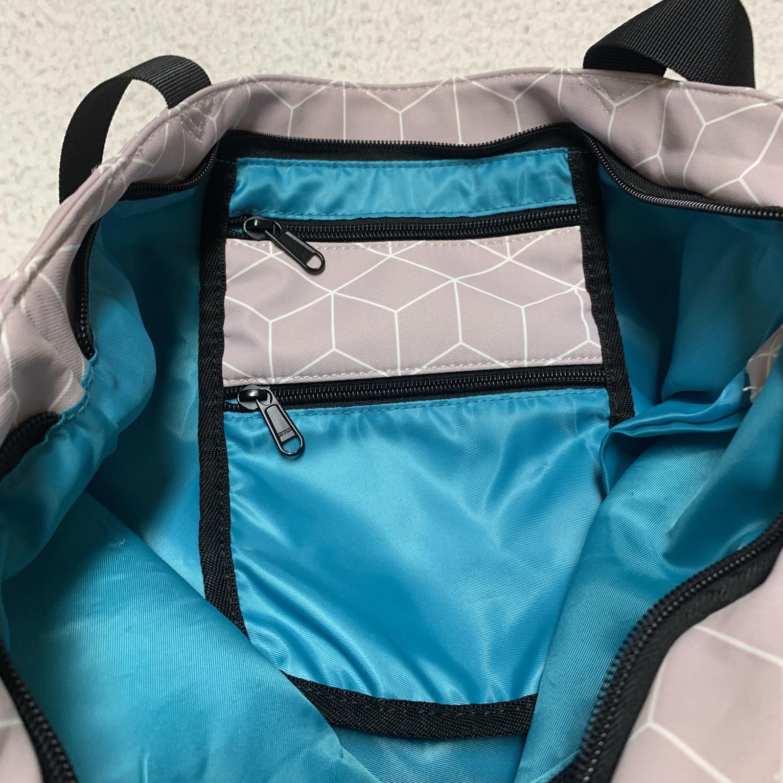 Bolso tote utilitario de hombro para mujer Esván con estampado floral lila