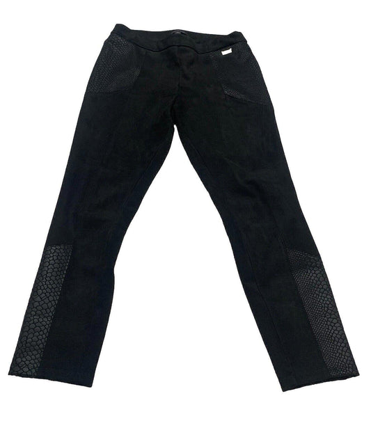 Andrew Marc NY Women's M Pull On Snake Print Black Pants