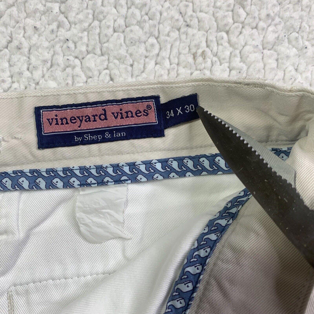 Pantalón clásico beige holgado para hombre Vineyard Vines 34x30