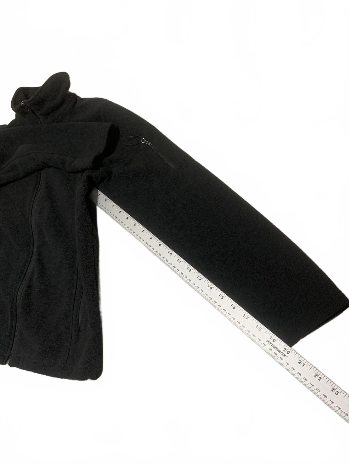 Chaqueta polar negra grande Columbia para mujer, con cremallera completa, para senderismo al aire libre, capa cálida