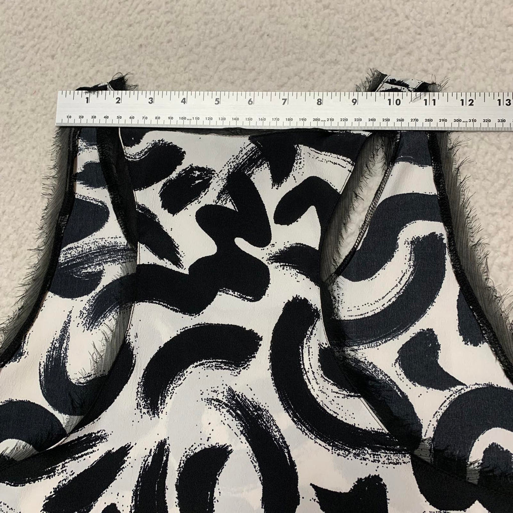 Camiseta de tirantes con estampado abstracto en blanco y negro de H&amp;M para mujer, talla 8