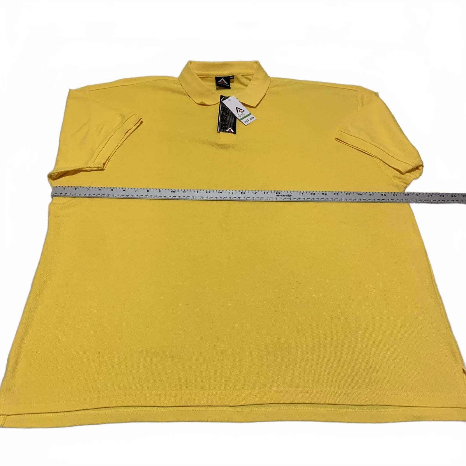 Polo amarillo Access para hombre, talla 6XL, nuevo, manga corta, tallas grandes y altas, uniforme informal