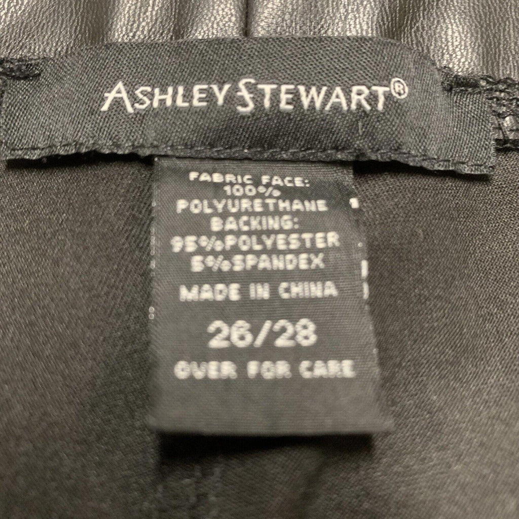 Pantalones de mujer Ashley Stewart, talla 26/28, piel sintética negra