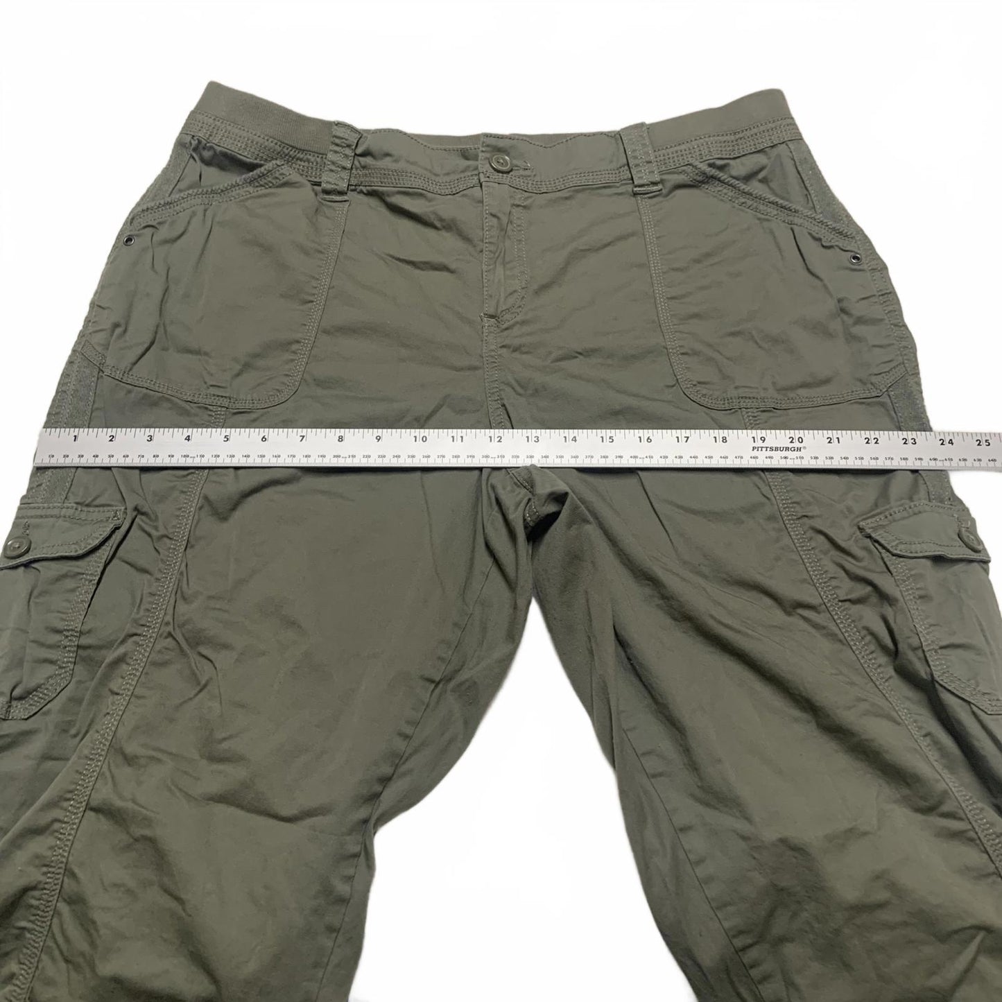 Style & Co. Women's Size 16 Olive Green Cargo Capris Pants W37 Stretch
