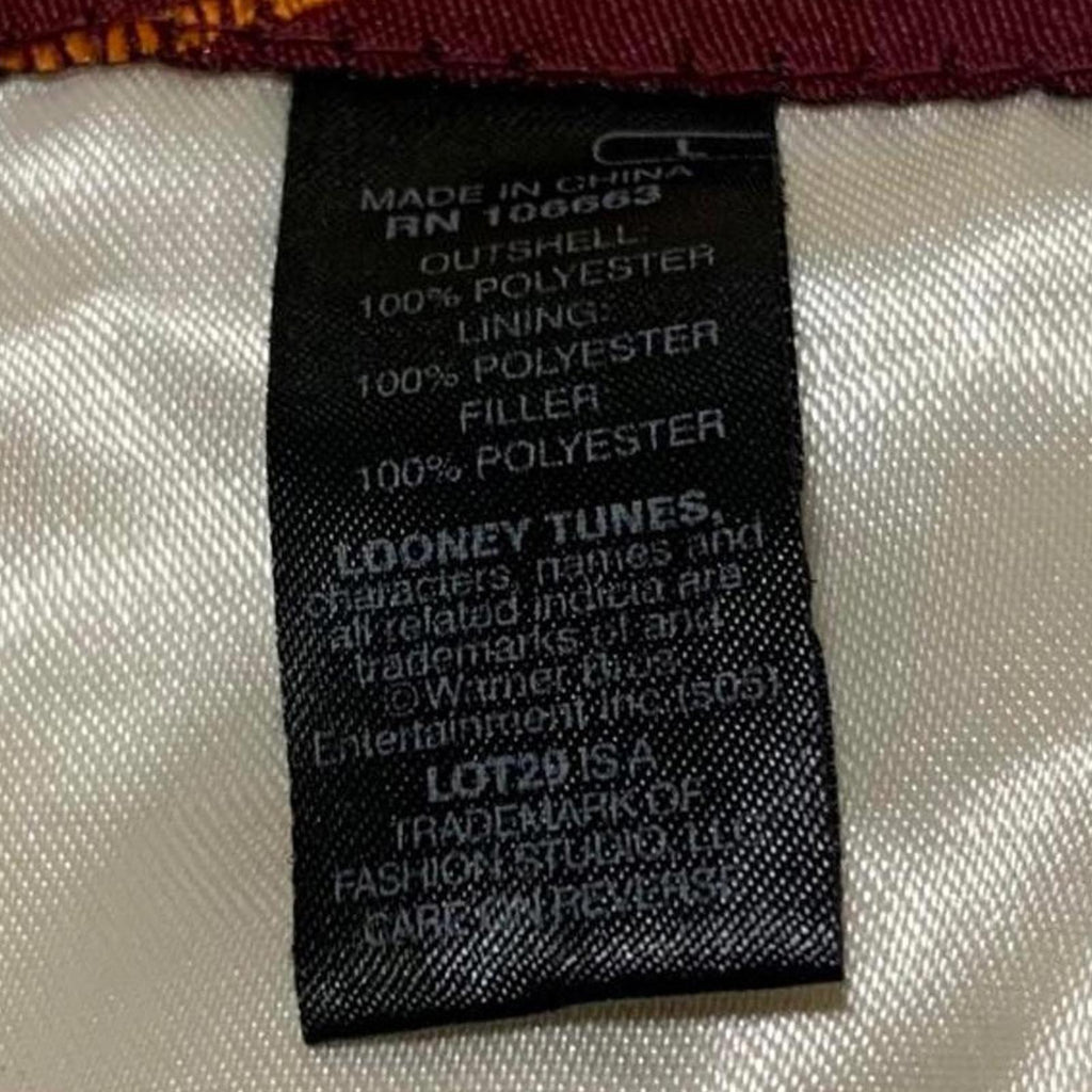 Chaqueta bomber Tweety Paris para mujer, talla L, color rojo y blanco, de satén Y2K, de Looney Tunes, lote 29