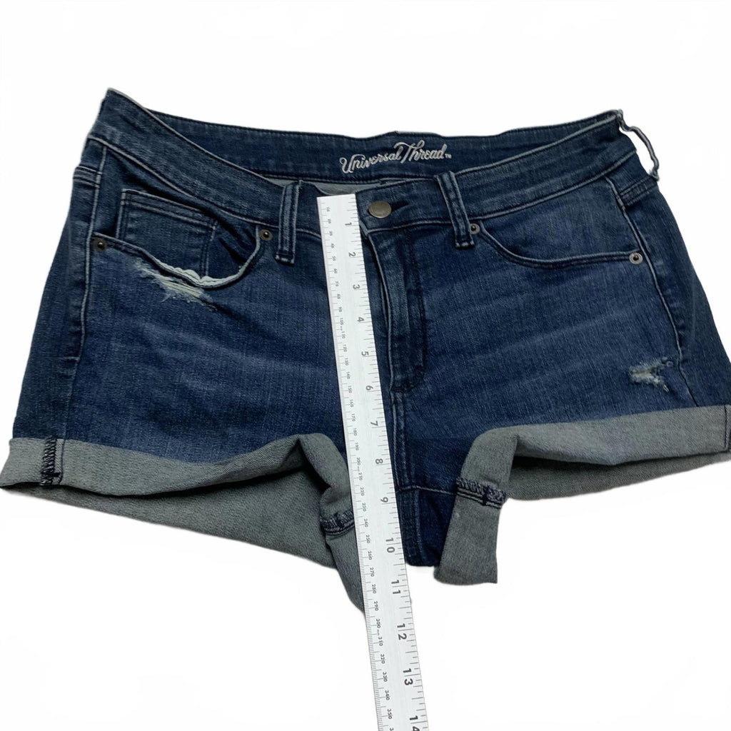 Pantalones cortos vaqueros de tiro medio azules de Universal Thread para mujer, talla 10