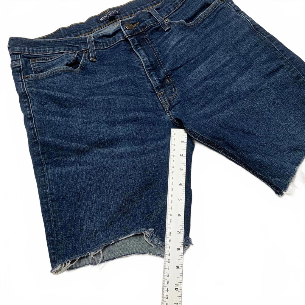 Pantalones cortos de mezclilla azul oscuro J Crew Mercantile para hombre, talla 34 x 32 L